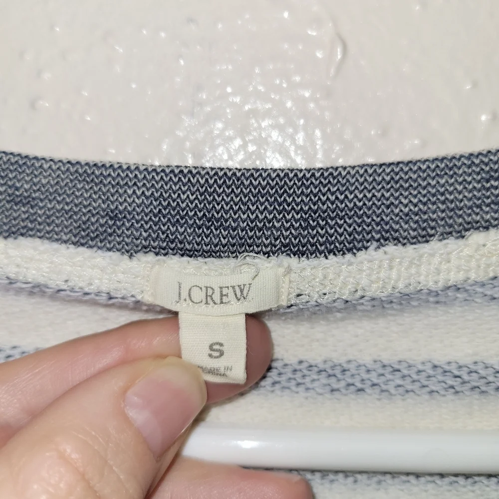 J. Crew Striped Top Cotton Navy And White Size Small
